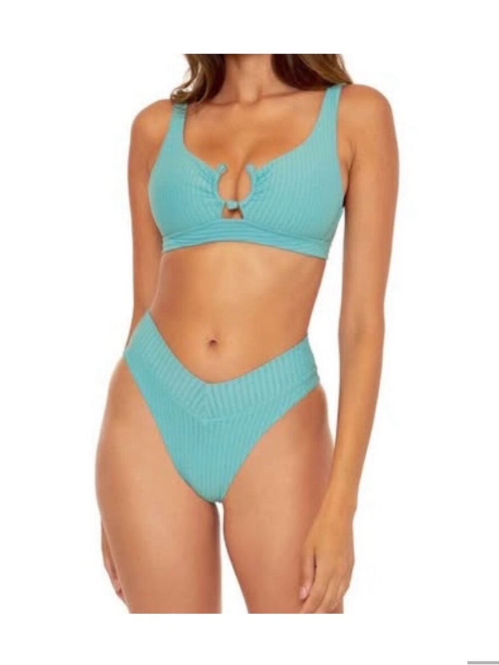 BECCA Textured Bikini Top in Mineral